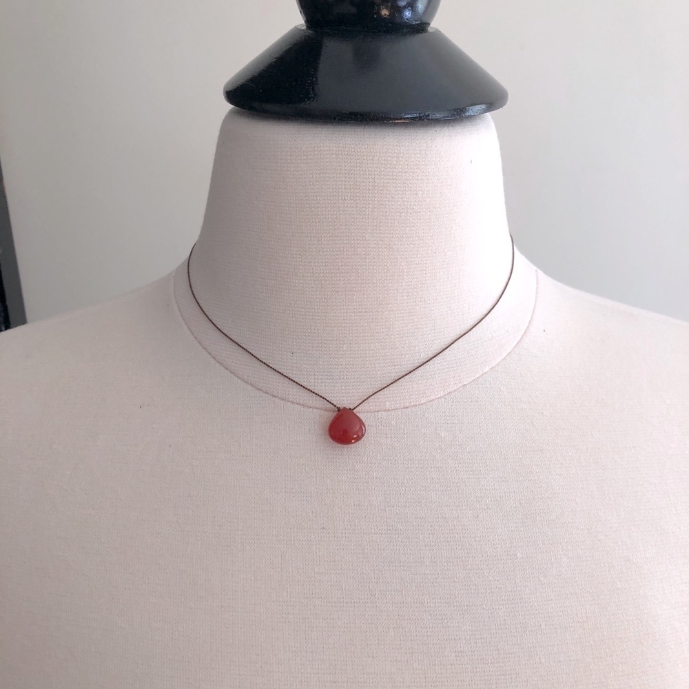 Minimalist Red / Orange Carnelian Necklace